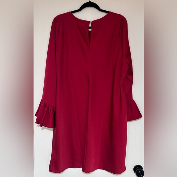 J. Crew Red Satin Bell Sleeve NWT Dress Size 20 - Picture 2 of 7